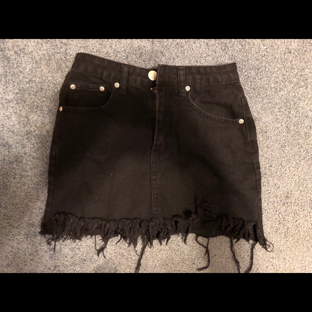 Black jean skirt